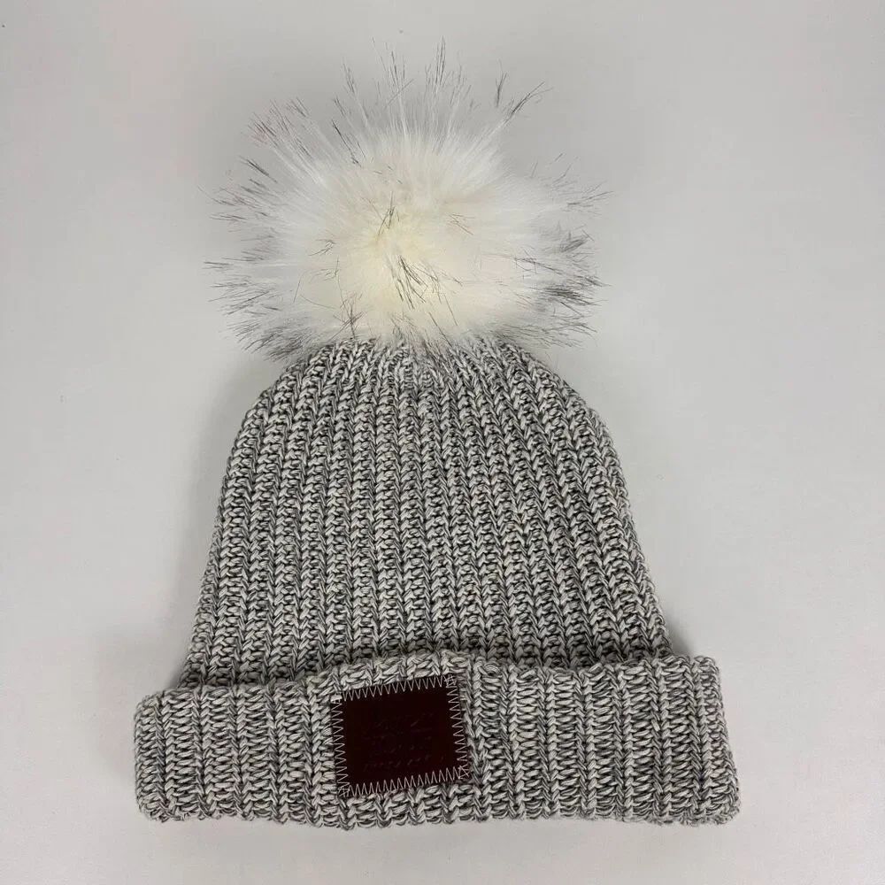Love Your Melon Beanie Gray with Pom